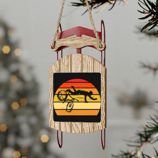 Cycling Lover Funny Cycle Vintage Bicycle Sled Ornaments