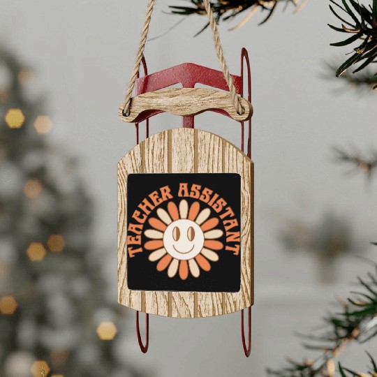 Teacher Assistant Sled Ornaments