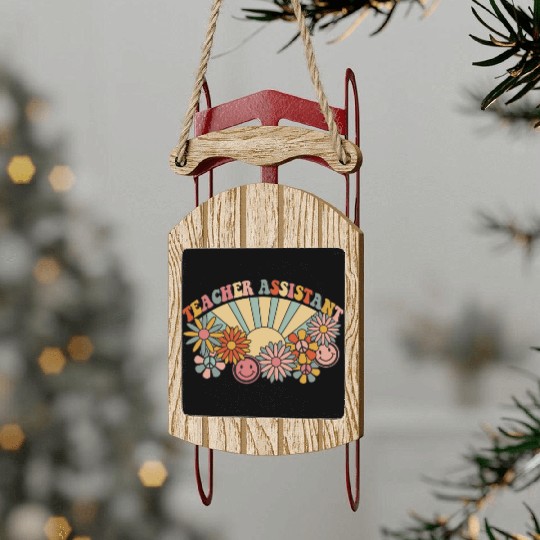 Teacher Assistant Sled Ornaments
