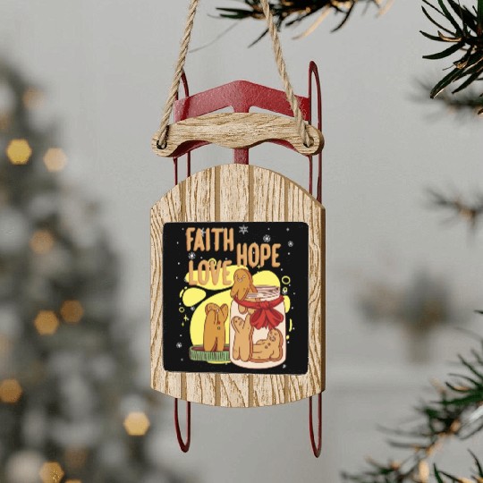 Faith Hope Love Religious Christmas Costume Sled Ornaments