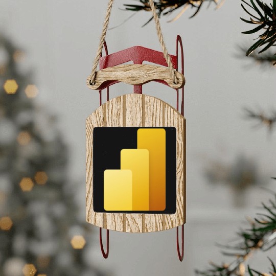Power BI Logo, business intelligence software Sled Ornaments