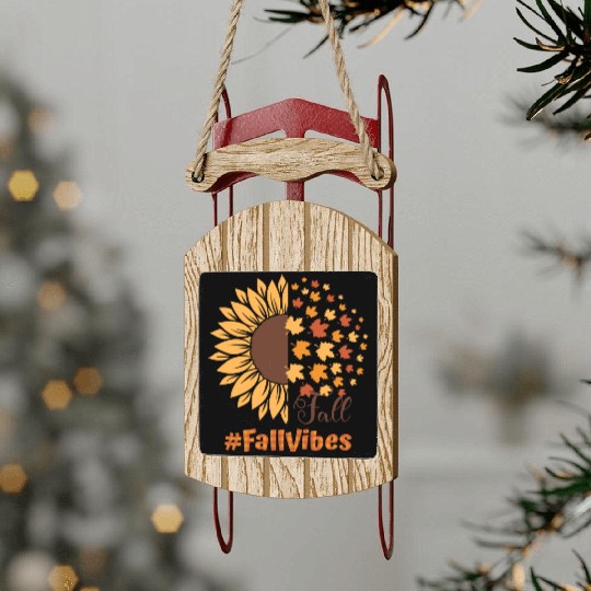 Fall Vibes Sled Ornaments