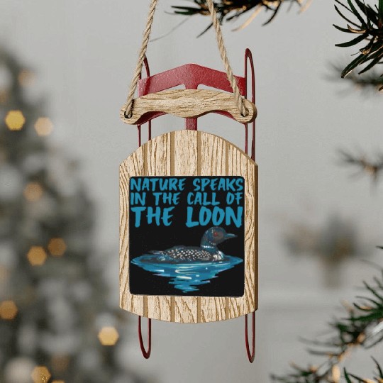 Nature Speaks In The Call Of The Loon 2 Sled Ornaments