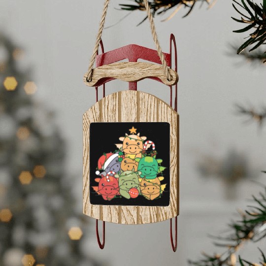 Dragon Christmas Tree Funny Animal Christmas Sled Ornaments