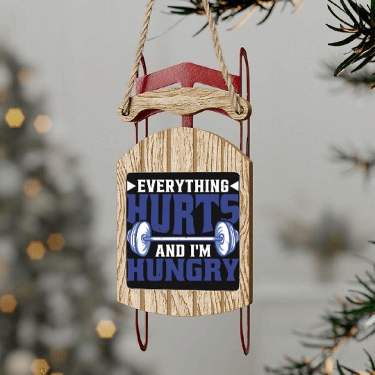 Everything Hurts And I'm Hungry 6 Sled Ornaments