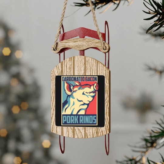 Carbonated Bacon Funny Pork Rinds Graphic Sled Ornaments