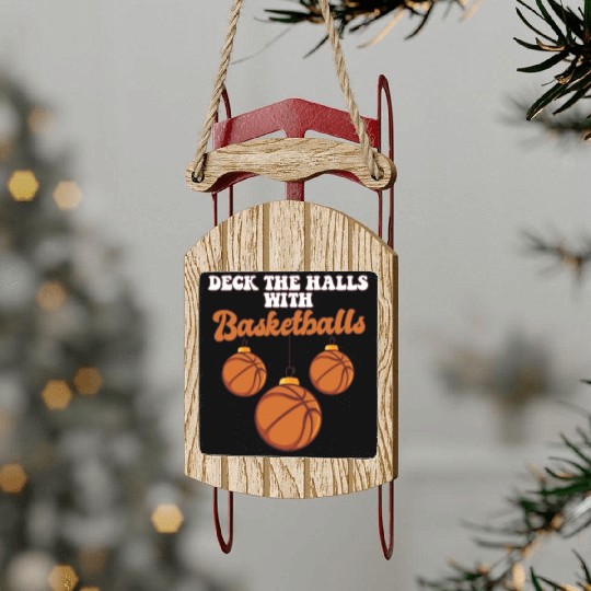 Basketball Player Coach Christmas Balls Deck The Sled Ornaments