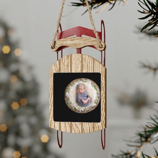 Lavender newborn girl pictures Sled Ornaments