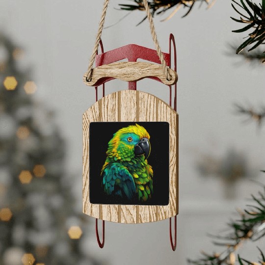 Macaw Parrot for a Bird Lover Animal Lover Sled Ornaments