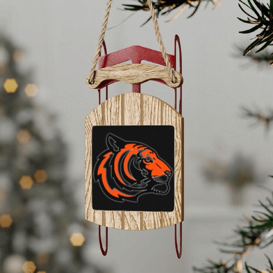 Colorful Tiger Head Sled Ornaments