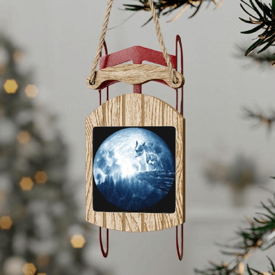 Bull Terrier Miniature Dog Moon Dog Mom Dad Women Sled Ornaments