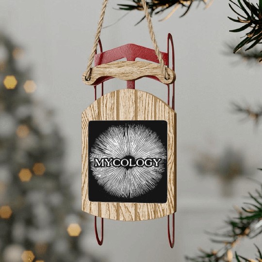 Mycology - The science of fungi (white) Sled Ornaments