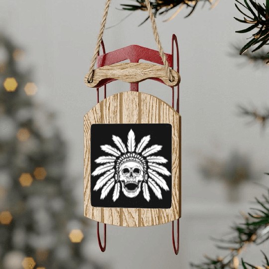 Indigenous Native American Skull Skull Head Sled Ornaments
