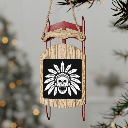 Indigenous Native American Skull Skull Head Sled Ornaments