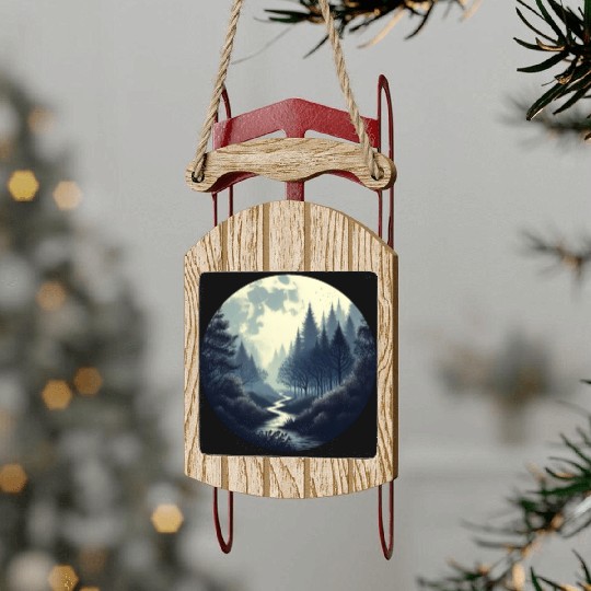 Enchanted Forest - Great Christmas Gift! Sled Ornaments