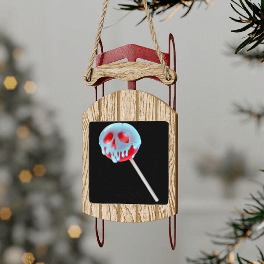Poison Apple Halloween Candy Lollipop Sled Ornaments