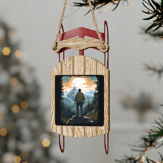 Forest nature trekking adventure Sled Ornaments
