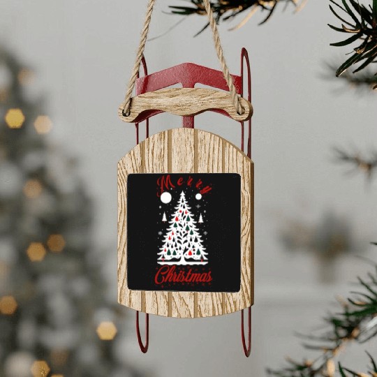 Merry Christmas Sled Ornaments