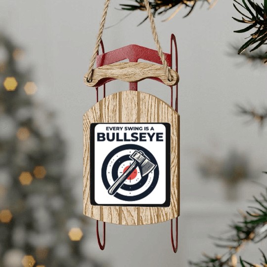 Axe Throwing Axe Thrower Lumberjack Funny Bullseye Sled Ornaments