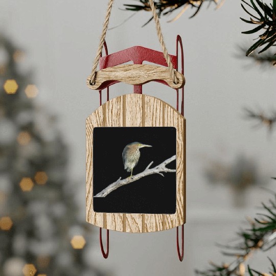 Green Heron Sled Ornaments