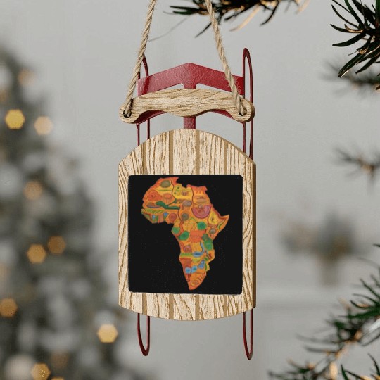 Colourful African Map For Afrocentric Lovers. Sled Ornaments