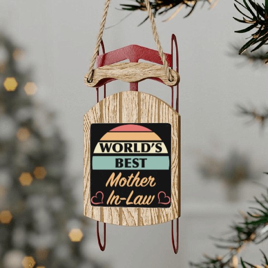 World’s Best Mother In Law Sled Ornaments