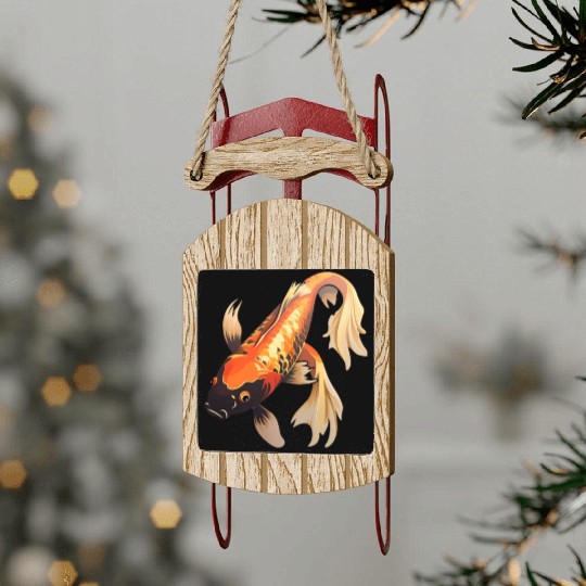 Koi Fish Japanese Carp Pond Sled Ornaments