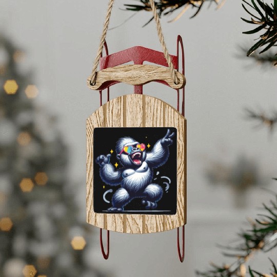 Gorilla With Sunglasses Sled Ornaments