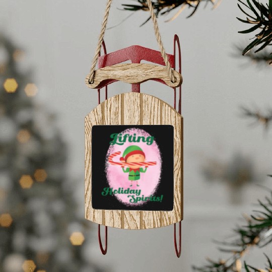 Muscle Elf -Christmas Spirit Workout Sled Ornaments