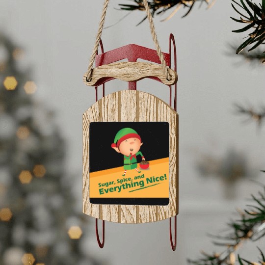 Elf Diet - Christmas Sled Ornaments