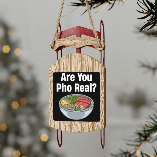 Are You Pho Real? Vietnamese Food Puns Restaurant Sled Ornaments