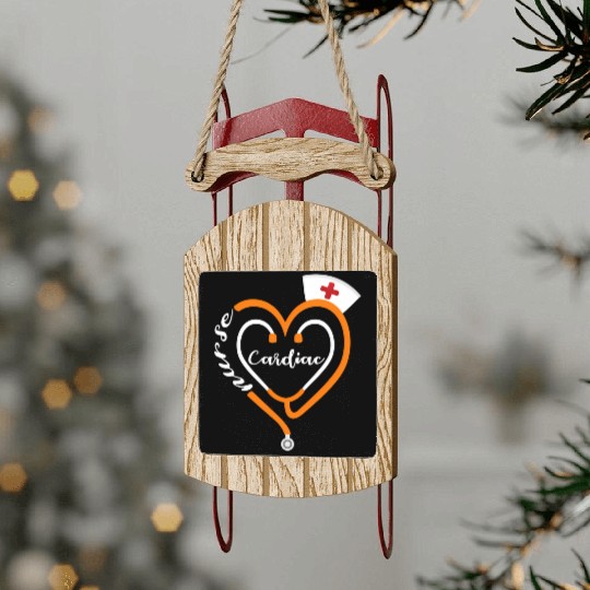 Cardiac Nurse Halloween Stethoscope He Rn Sled Ornaments