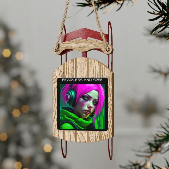 Fearless And Free Sled Ornaments