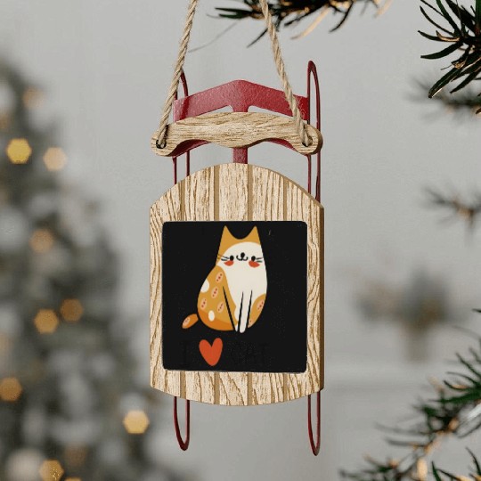 I love cat Sled Ornaments