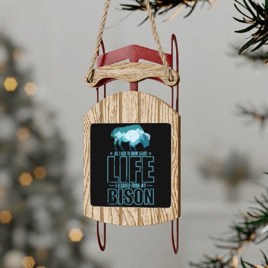All I know about Life I Learned from my Bison Sled Ornaments