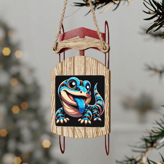 Lizard Collector Reptile Lover Blue Tongue Skink Sled Ornaments