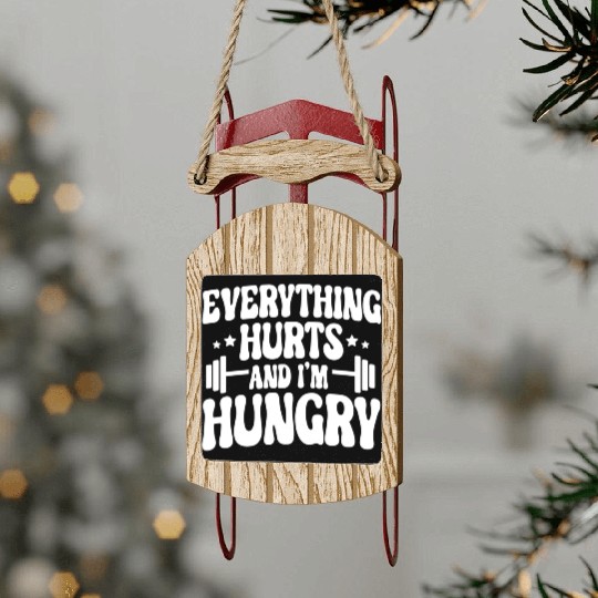 Everything Hurts and I'm Hungry Sled Ornaments