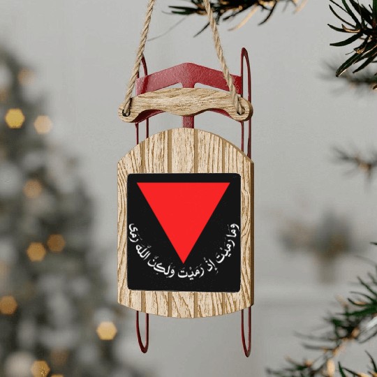 Red Triangle - Free Palestine Sled Ornaments