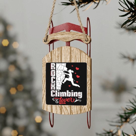 Rock Climbing Lover Sled Ornaments