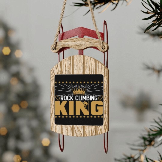 Rock Climbing King Sled Ornaments