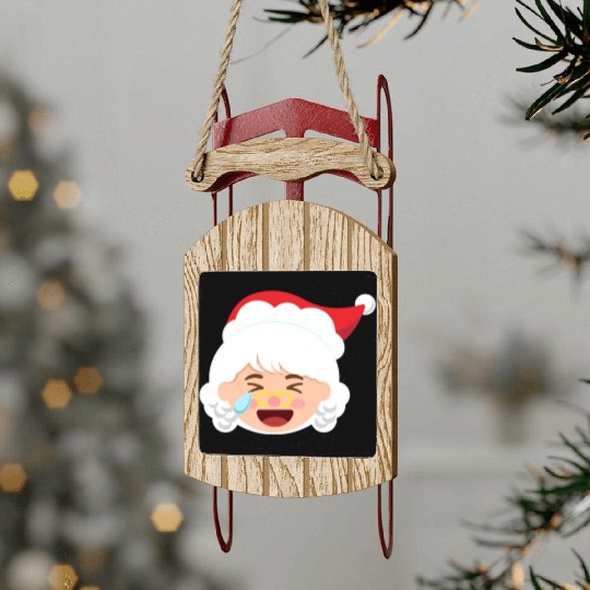 Mrs Claus Emoticons Cry Laughing Loud Christmasmrs Sled Ornaments