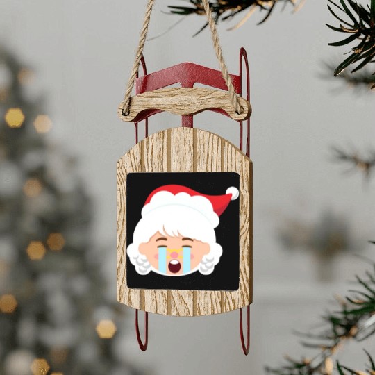Mrs Claus Emoticons Crying Out Loud Christmasfunny Sled Ornaments