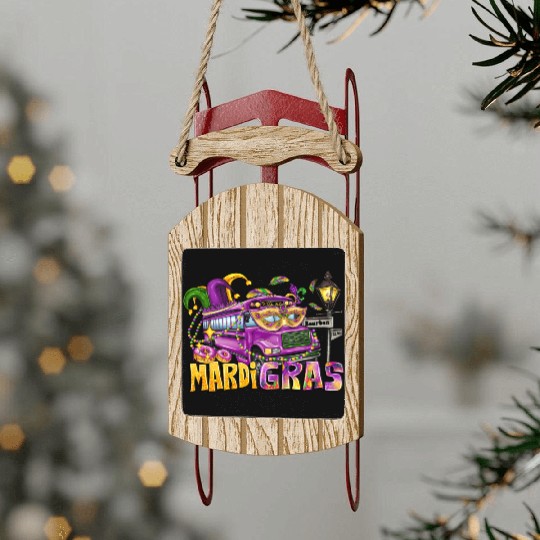 Mardi Gras Sled Ornaments