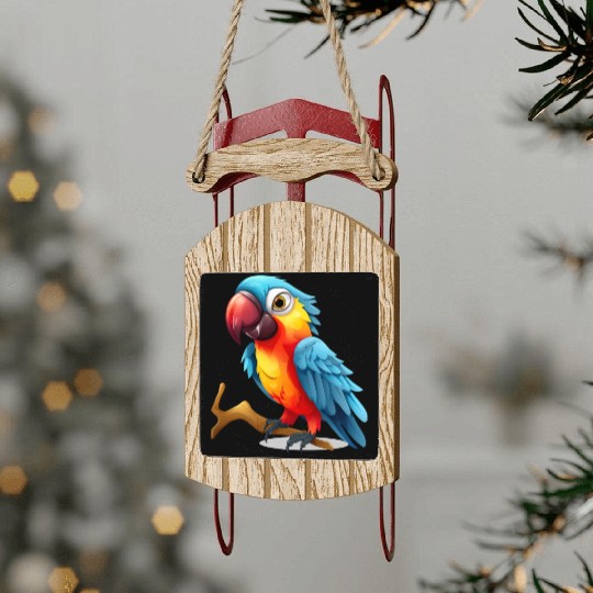 Macaw Parrot for a Bird Lover Animal Lover Sled Ornaments