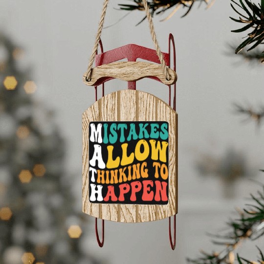 Funny Math Teacher Graphic - Best Math Teacher Sled Ornaments