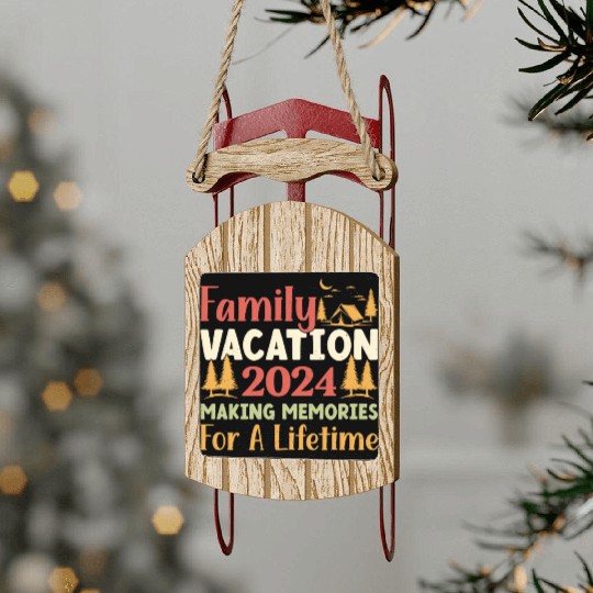 Summer Family Vacation Making Memories Sled Ornaments