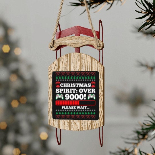 Christmas Spirit: Over 9000! Please Wait Gambling Sled Ornaments