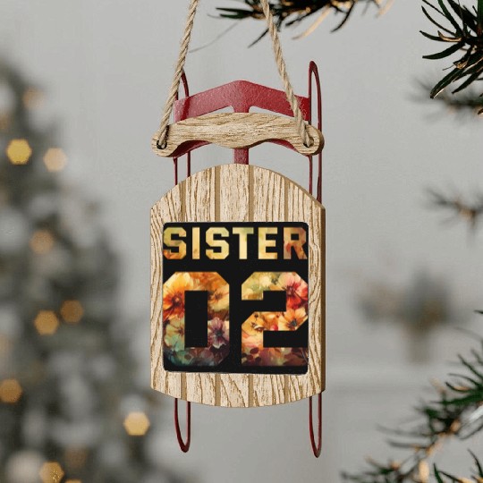 COUPLE FLOWER SISTER 02 Sled Ornaments