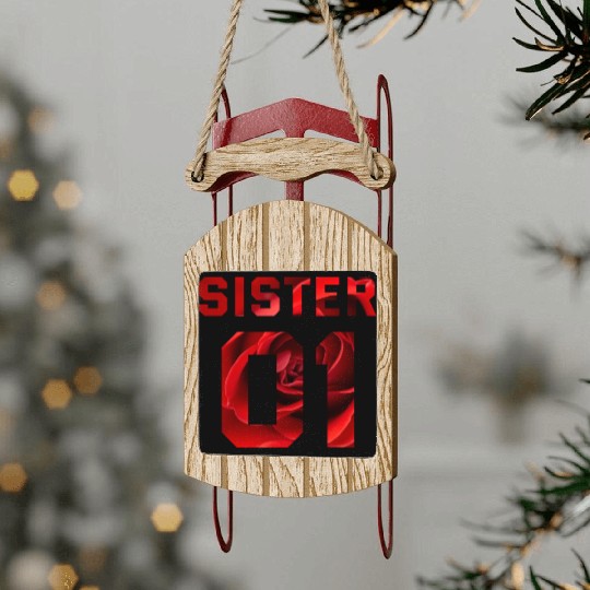 COUPLE FLOWER SISTER 01 Sled Ornaments