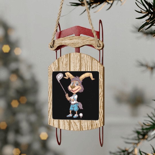 Golf Capricorn Sled Ornaments